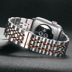 Seven Beads Stainless Steel Strap With Butterfly Buckle