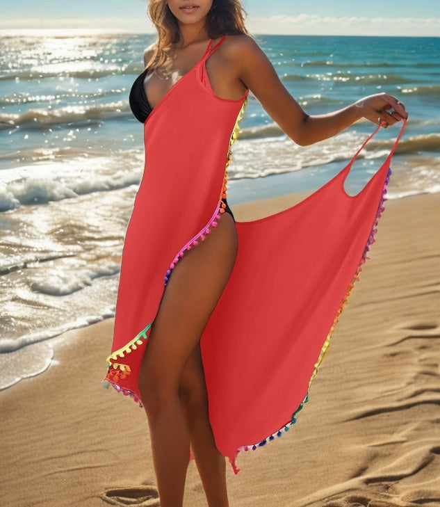 Tassel Suspender Bikini Smock Dress