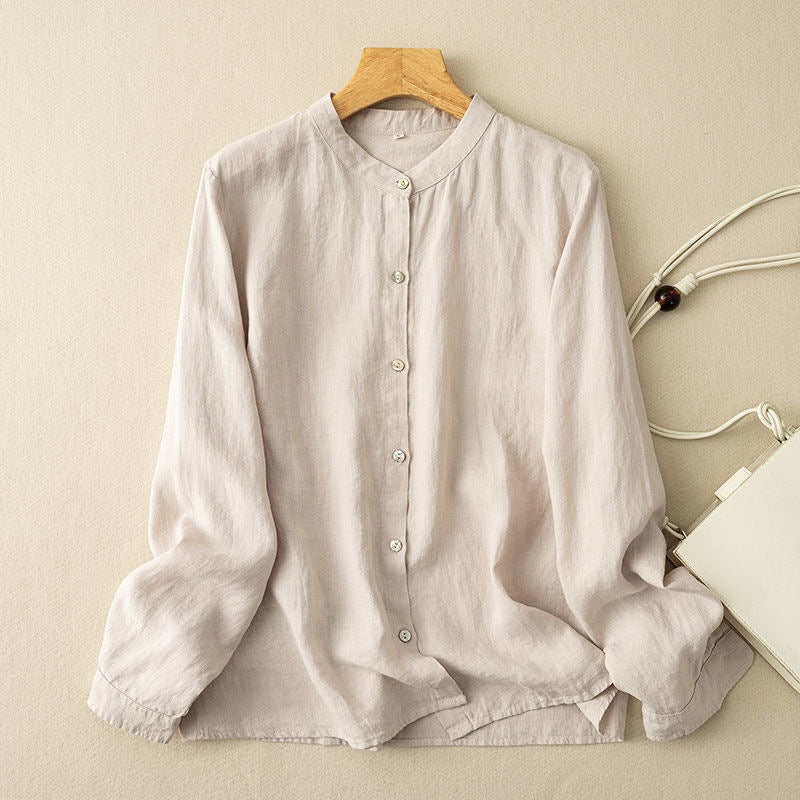 Retro Loose Cotton-linen Shirt Women